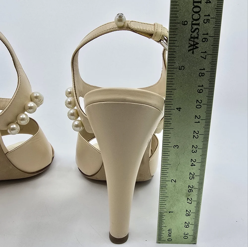 Chanel Pearl Accent Slingback Heels
